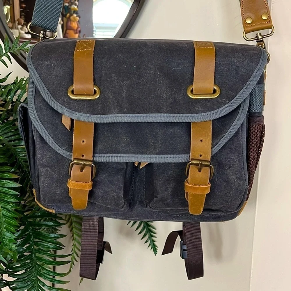 Brand New Retro Camera Bag Photography Canvas Shoulder Sling Case Vintage Gray